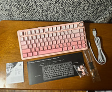 AULA F75 Mechanical Keyboard Pink RGB Silent Switches Bluetooth Wireless Wired picture