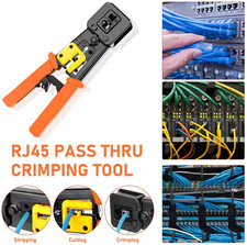 RJ45 Crimp Tool Pass Through Cat5 Cat5e Cat6 Crimping Tool for RJ45/RJ12 Regular picture