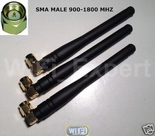 3 x HIGH GAIN 2 - 3dBi 900 - 1800 MHz SMA male Right angle GSM GPRS Antenna USA picture