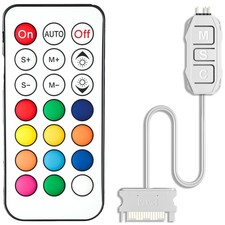 White ARGB Controller Kit, 21 Key Remote Control Mini RGB PC Fan Controller H... picture