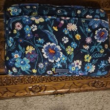 Vera Bradley Moonlight Garden Quilted Laptop Organizer Case Floral Student Gift picture