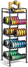 3D Printer Filament Storage Rack with Wheels, 5-Tier Metal 2 Rows Filament Shelf picture