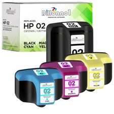 4PK Fits HP 02 Black HP 02 Cyan HP 02 Magenta HP 02 Yellow Ink Cartridges picture