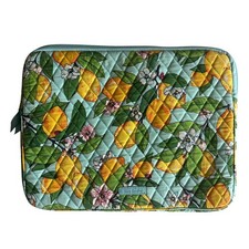 Vera Bradley Lemon Grove Laptop Sleeve Citrus Print Quilted Padded Case picture