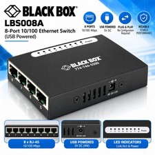 Black Box LBS008A 8-Port 10/100 Fast Ethernet Switch USB Powered NEW picture