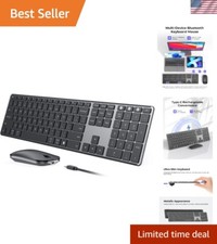 Ultra-Slim Multi-Device Wireless Keyboard & Mouse Combo - Quiet, Stylish Design picture