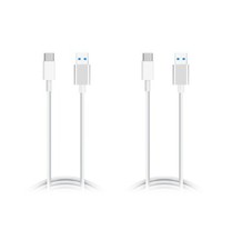 2 Pack QC 3.0 USB A to USB C Charger Quick charge Charging Data Cable Cord 4Ft picture