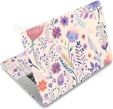 2pcs Light Cream Watercolor Floral Laptop Skin Decal Scratch Resistant picture