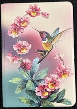 Hummingbird Floral Hardcover Journal Notebook Pink Blue Botanical Bird Nature picture