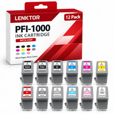 PFI-1000 12PK 80ML MBK/PBK/C/M/Y/PC/PM/GY/PGY/R/B/CO Photo Ink Fits PRO-1000 picture