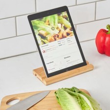 Tablet & Phone Holder Simple Natural Bamboo by Home Basics picture