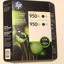 HP Genuine Original 950XL Black High Capacity Ink Cartridges Twin Pack CR317BN picture