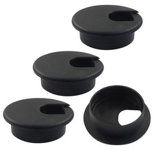 Piutouyar 4 Pcs 2 Inch Black Desk Grommet, Plastic Cable Hole Cover | Desk Wi... picture