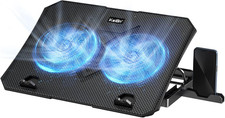 Laptop Cooling Pad with Dual Fans, Adjustable Height Stand, 2 USB Ports for picture
