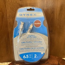 Dynex FireWire 6-Pin to 4-Pin Cable - 6.5ft (2M) DX-FW64CAM ~ New~Sealed picture