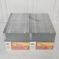 Belkin Slim-Style Jewel Cases 100 Pack Clear Black F8E031-100 Media Vintage picture
