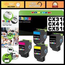 Toner Replacement for Lexmark CX310, CX410, CX510 Printers - 4 Pack, 2500 Pages picture