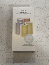 Core Innovations 5 Pack Metallic Adhesive Thermal Paper Rolls Gold Silver picture
