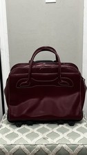 McKlein Willowbrook Ox-Blood Red Detachable W/Strap Rolling Laptop Briefcase 17” picture