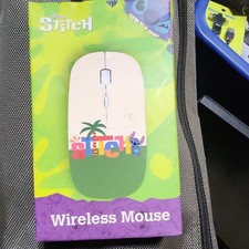 Disney Stitch Wireless USB Optical Mouse 1000 DPI, 3 Buttons, White/Green picture