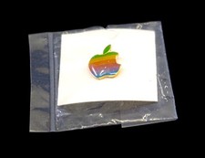 Vintage Apple Computer - Retro Rainbow Logo Lapel Pin 🍎 Sealed 70s-80s picture