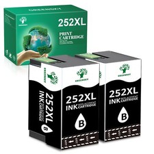 2Pc 252XL Black Ink Cartridges Compatible For Epson WorkForce WF-3630 7710 7720 picture