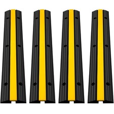 4-Channel 22046lb Rubber Cable Protector Ramp, Heavy Duty Cord Cover picture