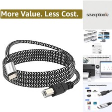 16.4FT/5M USB C to USB B Printer Cable, Nylon Braided Compatible for MacBook ... picture