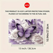 2-Piece Butterfly Floral Pattern Laptop Art Decal Cas Universal Netbook Skin picture