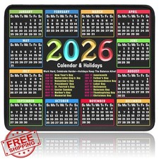 Mouse Pad with 2026 Calendar and Holidays, 11.8