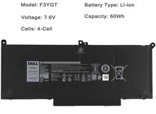 Genuine OEM 60Wh F3YGT Battery For Dell Latitude 7280 7480 7380 7290 7490 7390 picture