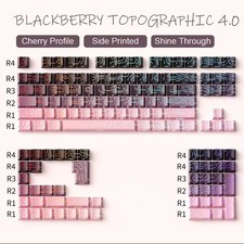 Mechanical Keyboard Keycap Set PBT Translucent 97 Keys White Side Engraved picture