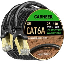 125FT Cat6A Direct Burial Outdoor RJ45 Ethernet Network Cable 125ft picture