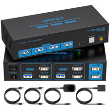 8K HDMI KVM Switch 2 Monitors 2 Computers Dual Monitor Extended Display 8K@60Hz picture