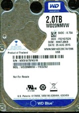 WD20NMVW-11EDZS2,  HHKTJBKB  WESTERN DIGITAL 2TB, USB 3.0  AUG 2015  WXB1 picture