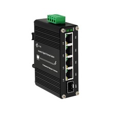 Mini Industrial 4 Port 10/100/1000Mbps Gigabit Ethernet Switch with SFP Din...  picture