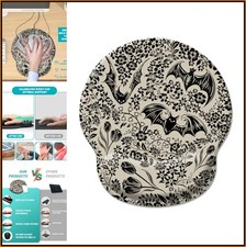 Ergonomic Mouse Pad 9.9 x 8.7 Inch Goth Bat Floral Wrist Support Waterproof picture