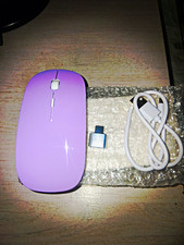 Purple Wireless Rechargeable Optical Mouse, Adjustable DPI up to 1600, 3 Btns picture