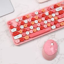 Mofii Wireless Retro Punk Keyboard Mouse 100005798161 - SWEET PINK picture