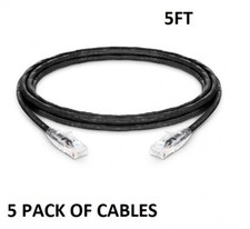 5x Cat6 24AWG Snagless Unshielded (UTP) CM Ethernet Network Patch Cable 5ft picture