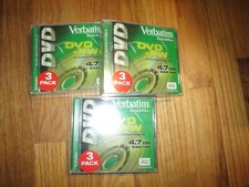 9 Verbatim DVD+RW Rewrite 4.7GB 240 MIN DVDS (Lot of three 3 packs) New Sealed picture