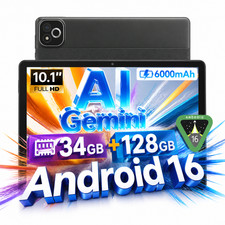 2026 New Tablet Android 16 Tablet 128GB ROM Wifi 6 GMS Google Play Gemini AI 10
