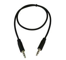 1.5ft 3.5mm SLIM Mini-Stereo TRS Male to Male Speaker/Audio Cable  Black picture
