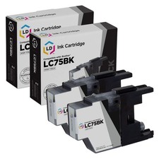 LD For Brother LC75 2pk HY Ink LC75BK Black MFC-J280W J425W J430W J435W picture