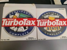 TurboTax  1998 Federal Tax Return Windows and California State CDs + Quicken 98 picture