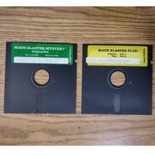 Vintage Math Blaster Plus & Mystery Apple II 5.25 Floppy Disks Educational Games picture