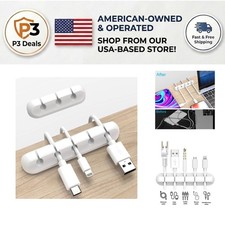 Versatile Cable Management Clips - 2-Pack Silicone Organizers for Home & Office picture