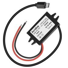 DC 12V/24V to 5V USB C Buck Converter 5A 25W Type-C Output Charging Black  picture