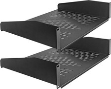 RIVECO 2 PCS 2U Rack Shelves 14 Inch Depth, Mount Vented 14 Inch, Black  picture