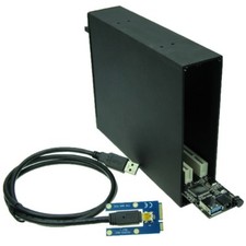 Mini PCIe to Dual PCI Bus Slot Adapter with case enclosure picture